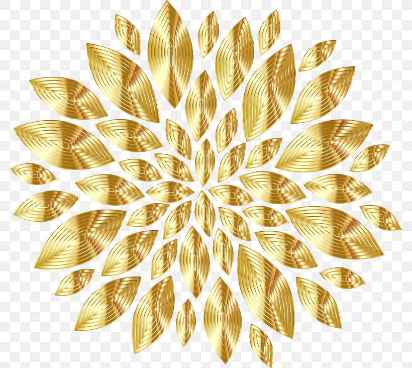 Flower Gold Petal Clip Art, PNG, 780x732px, Flower, Color, Free Content, Gold, Metal Download Free