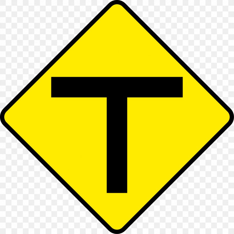 Three-way Junction Traffic Sign Intersection Warning Sign, PNG, 1371x1371px, Threeway Junction, Area, Driving, Driving Test, Intersection Download Free