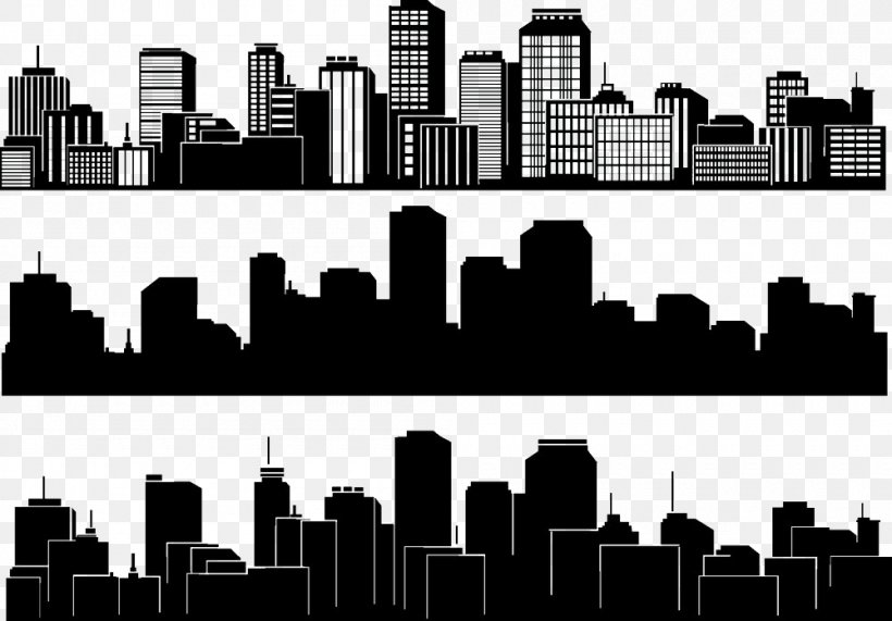 City Silhouette Skyline Building, PNG, 1000x697px, City, Architecture, Black And White, Building, Building Design Download Free