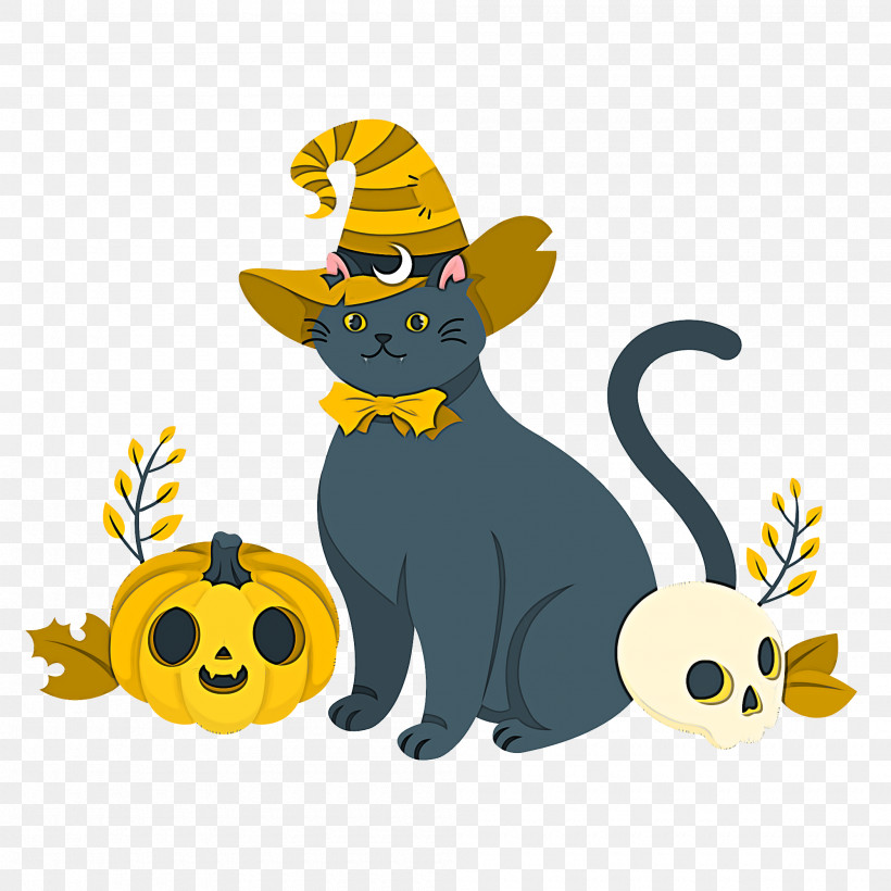 Halloween, PNG, 2000x2000px, Halloween, Biology, Cartoon, Cat, Character Download Free