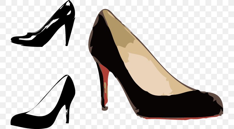 Shoe High-heeled Footwear Sneakers Clip Art, PNG, 745x454px, Shoe, Basic Pump, Black, Brand, Cartoon Download Free