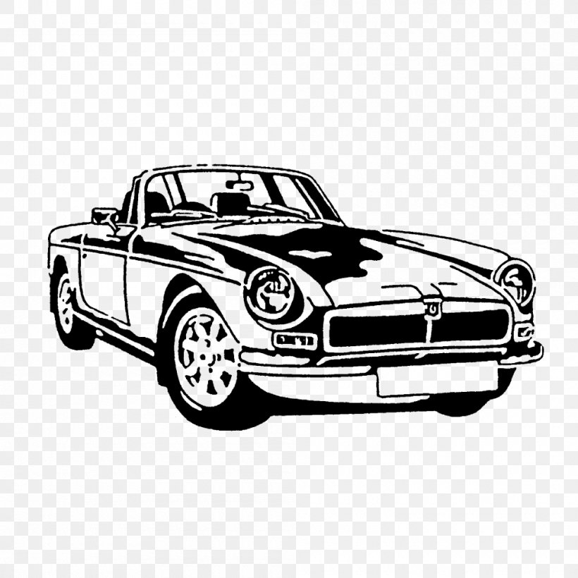 Classic Car Motor Vehicle Automotive Design Bumper, PNG, 1000x1000px, Car, Automotive Design, Automotive Exterior, Black And White, Brand Download Free