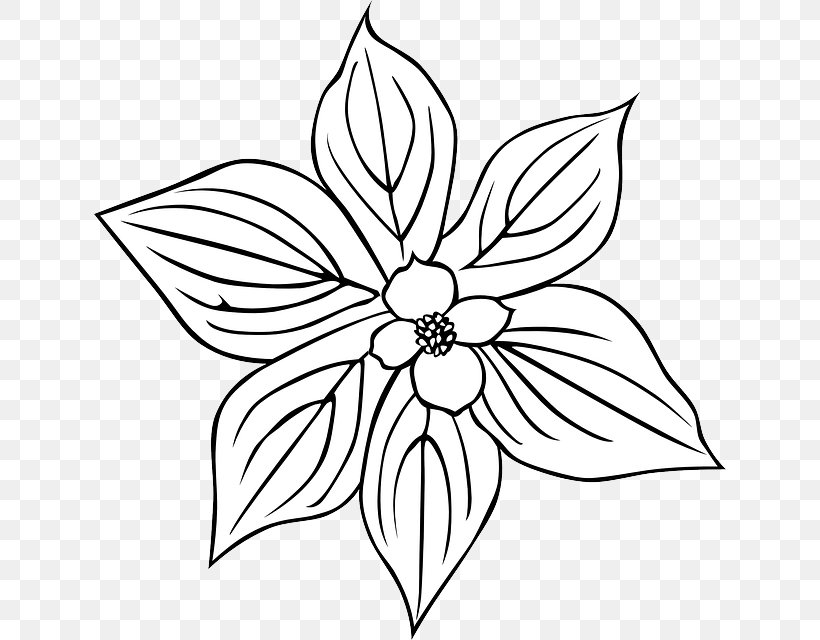 Flower Petal Drawing Clip Art, PNG, 632x640px, Flower, Area, Artwork, Black And White, Coloring Book Download Free