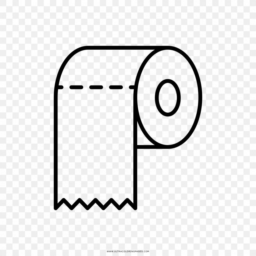 Toilet Paper Drawing Coloring Book Hygiene, PNG, 1000x1000px, Paper, Area, Ausmalbild, Bathroom, Black Download Free
