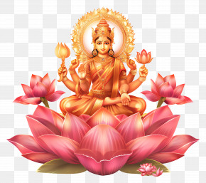Akshaya Tritiya - Hindu Goddess On Lotus Illustration PNG