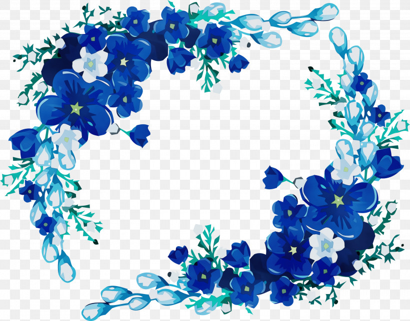 Blue Watercolor Flowers, PNG, 3000x2356px, Watercolor Flower, Blue, Blue Watercolor Flowers, Cobalt Blue, Cut Flowers Download Free