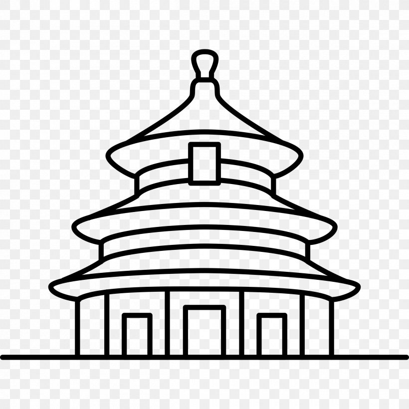 Temple Of Heaven Great Wall Of China Chinese Pagoda Drawing, PNG, 2400x2400px, Temple Of Heaven, Artwork, Black And White, Buddhist Temple, China Download Free