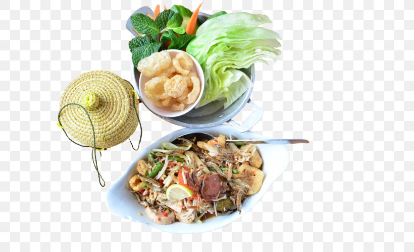 Thai Cuisine Green Papaya Salad Chicken Salad Vegetarian Cuisine, PNG, 600x500px, Thai Cuisine, Asian Food, Chicken Salad, Chili Pepper, Chinese Food Download Free