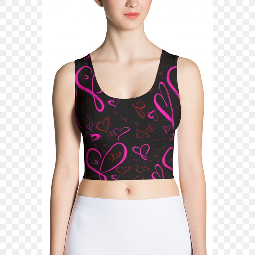 Crop Top Clothing All Over Print Fashion, PNG, 2048x2048px, Watercolor, Cartoon, Flower, Frame, Heart Download Free
