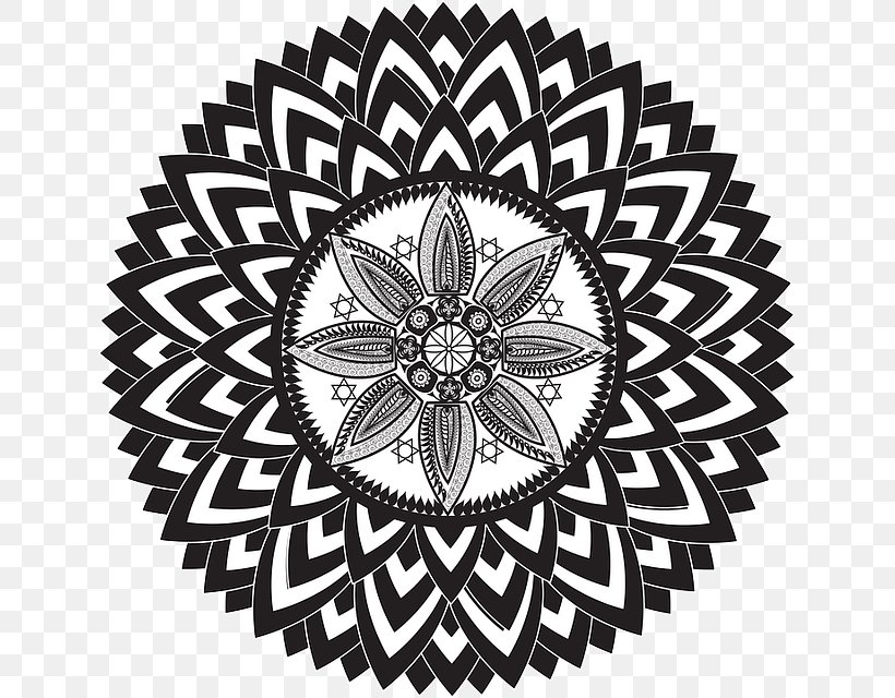Mandala Meditation Spiritual Practice Drawing, PNG, 640x640px, Mandala, Art Therapy, Bicycle, Black, Black And White Download Free