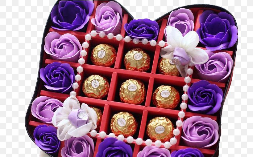 Chocolate Flower Purple Gift, PNG, 750x510px, Chocolate, Blue, Color, Cut Flowers, Floral Design Download Free