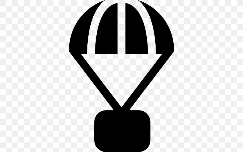 Parachute Parachuting Clip Art, PNG, 512x512px, Parachute, Aviation, Black And White, Brand, Logo Download Free