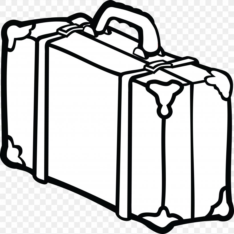 Suitcase Baggage Clip Art, PNG, 4000x4011px, Suitcase, Area, Baggage, Black, Black And White Download Free