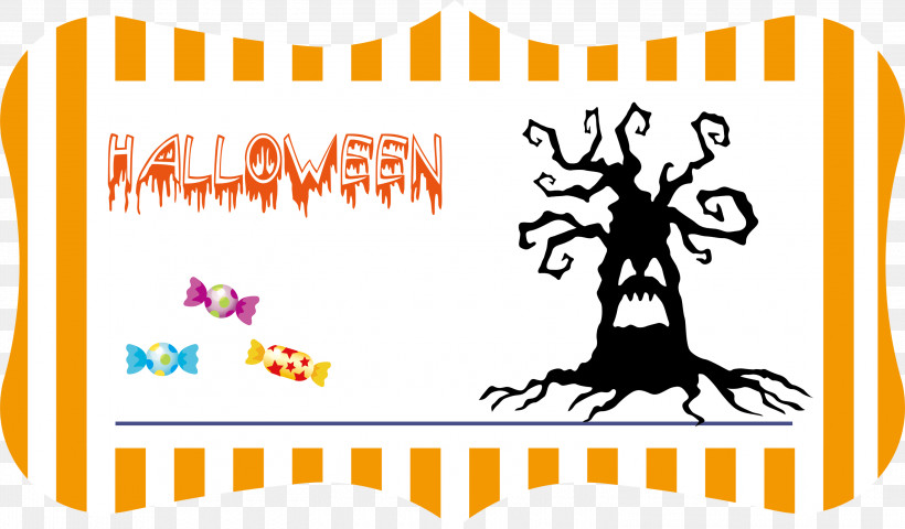 Happy Halloween Halloween, PNG, 3000x1758px, Happy Halloween, Biology, Cartoon, Clothing, Halloween Download Free