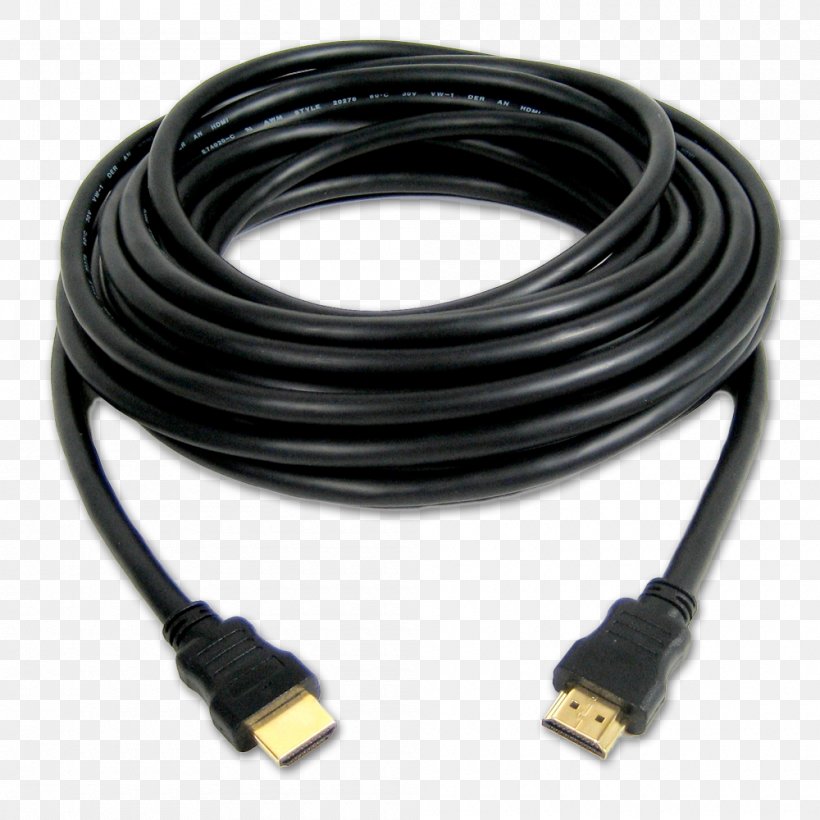 Laptop HDMI Electrical Cable VGA Connector Digital Visual Interface, PNG, 1000x1000px, 4k Resolution, Laptop, Adapter, Cable, Coaxial Cable Download Free