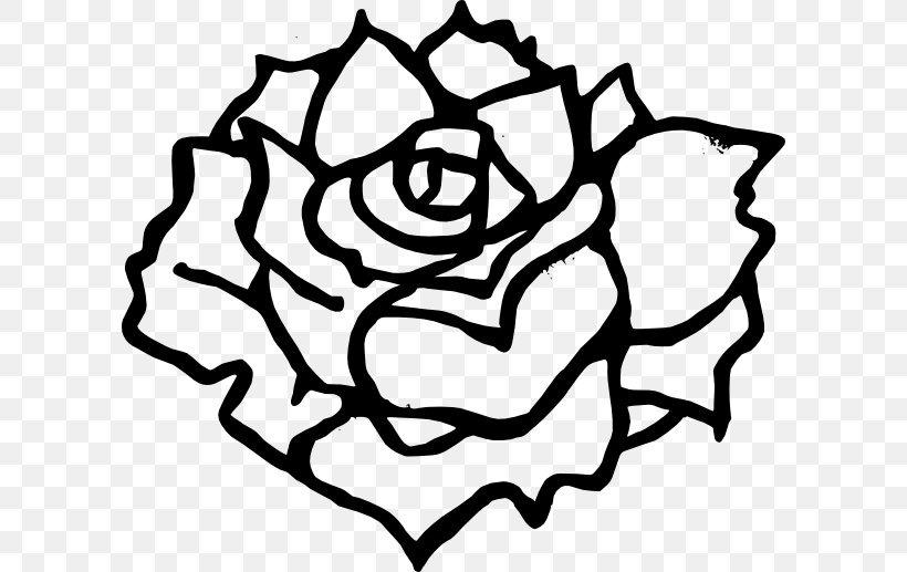 Black Rose Clip Art, PNG, 600x517px, Rose, Area, Black, Black And White, Black Rose Download Free