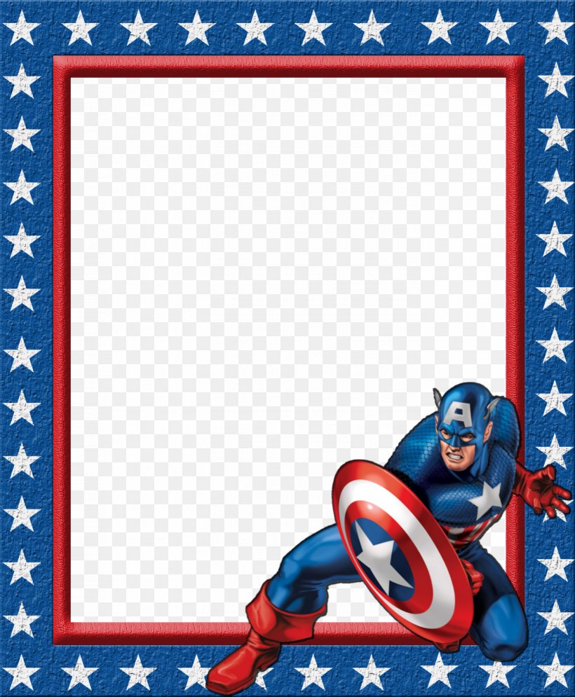 Captain America Spider-Man Thor Picture Frames Superhero, PNG, 1396x1694px, Captain America, Area, Art, Avengers, Blue Download Free