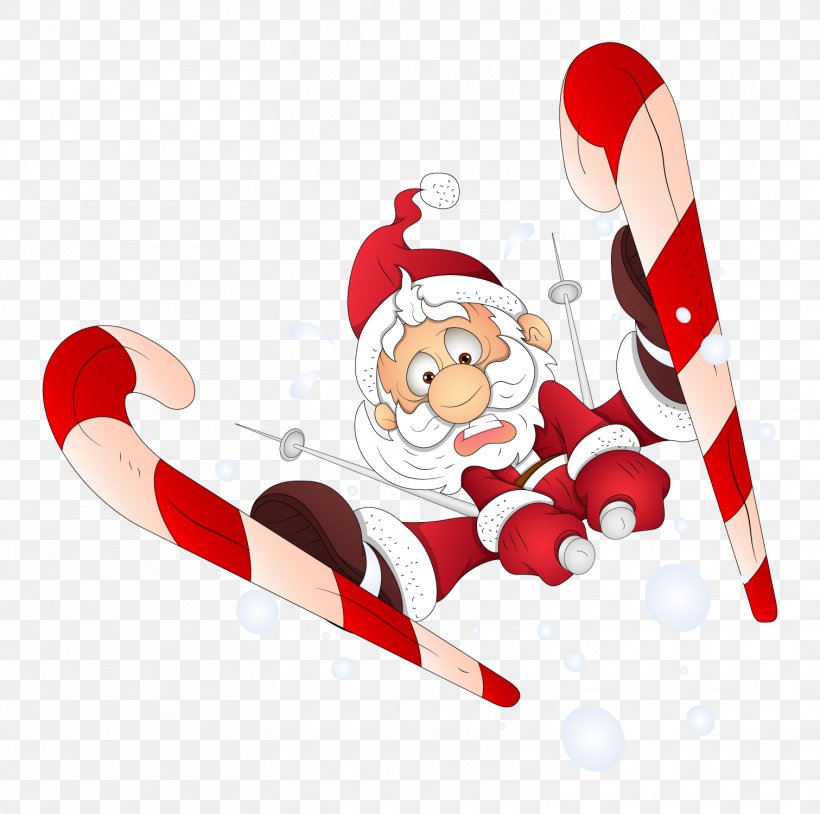 Santa Claus Skiing Cartoon Clip Art, PNG, 1511x1500px, Santa Claus, Animation, Cartoon, Christmas, Christmas Decoration Download Free