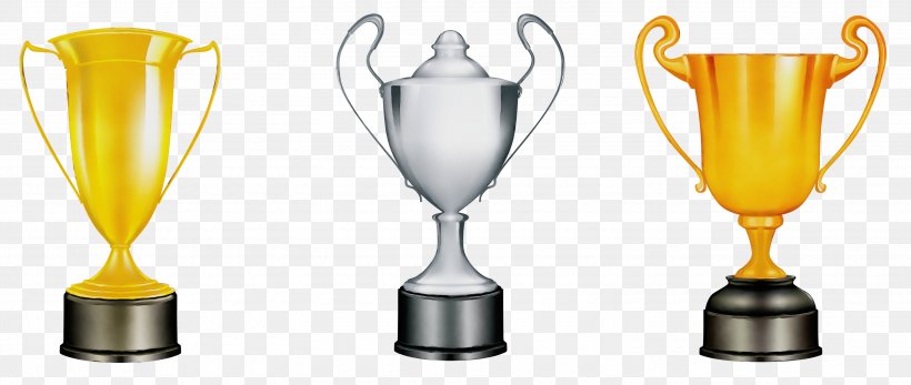Trophy, PNG, 3000x1270px, Watercolor, Award, Drinkware, Glass, Paint Download Free