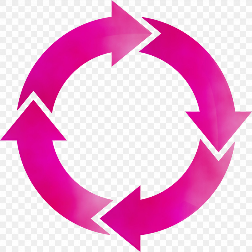 Pink Violet Magenta Symbol Logo, PNG, 3000x2999px, Circle Arrow, Circle, Crescent, Logo, Magenta Download Free