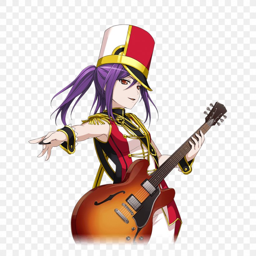 BanG Dream! Girls Band Party! BanG Dream！少女乐团派对 Cosplay Guitarist, PNG, 1024x1024px, Watercolor, Cartoon, Flower, Frame, Heart Download Free