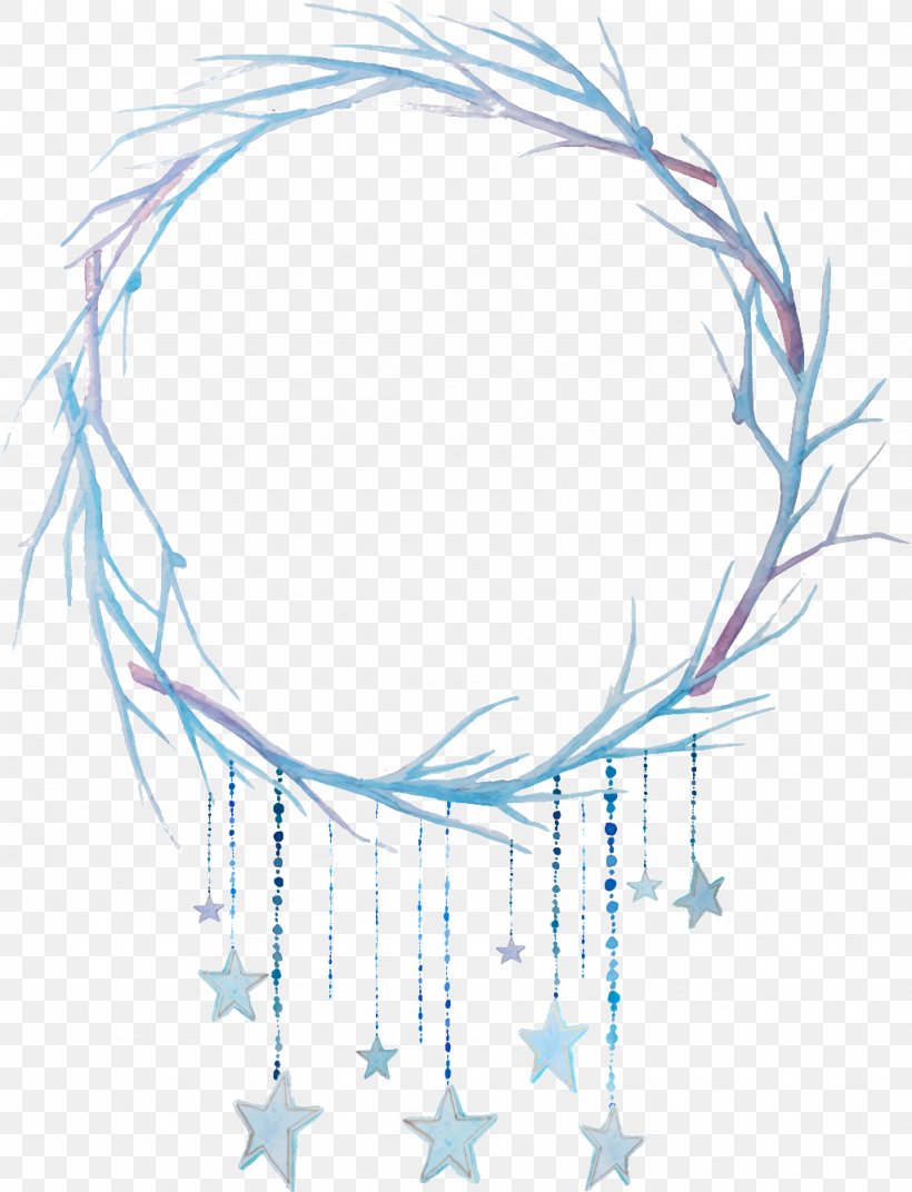 Wreath Watercolor Painting Stock Illustration, PNG, 1024x1339px, Wreath, Blue, Drawing, Flower, Garland Download Free
