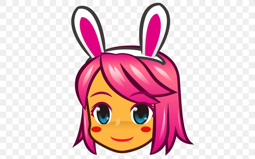 Emojipedia Woman Playboy Bunny Rabbit, PNG, 512x512px, Watercolor, Cartoon, Flower, Frame, Heart Download Free
