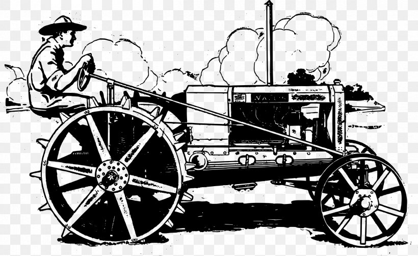 International Harvester John Deere Tractor Clip Art, PNG, 2400x1470px, International Harvester, Agricultural Machinery, Automotive Design, Black And White, Car Download Free