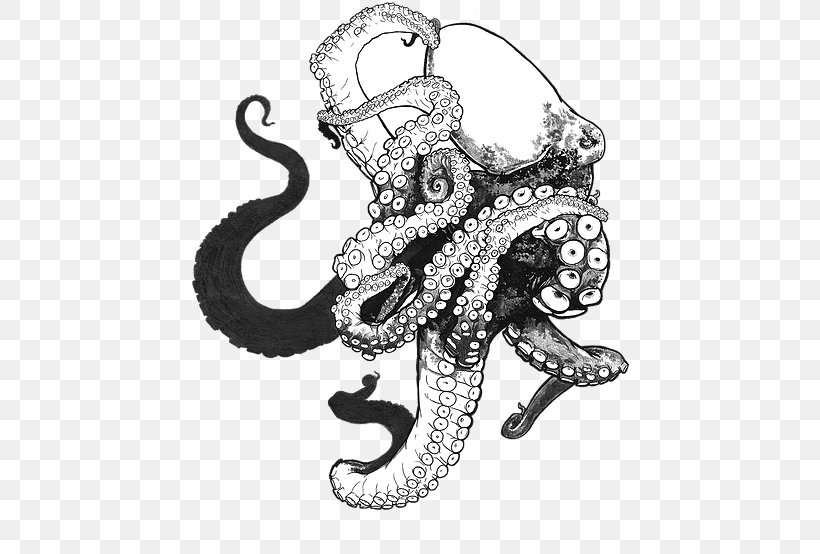 Octopus Drawing Clip Art, PNG, 524x554px, Octopus, Animal, Art, Black And White, Body Jewelry Download Free