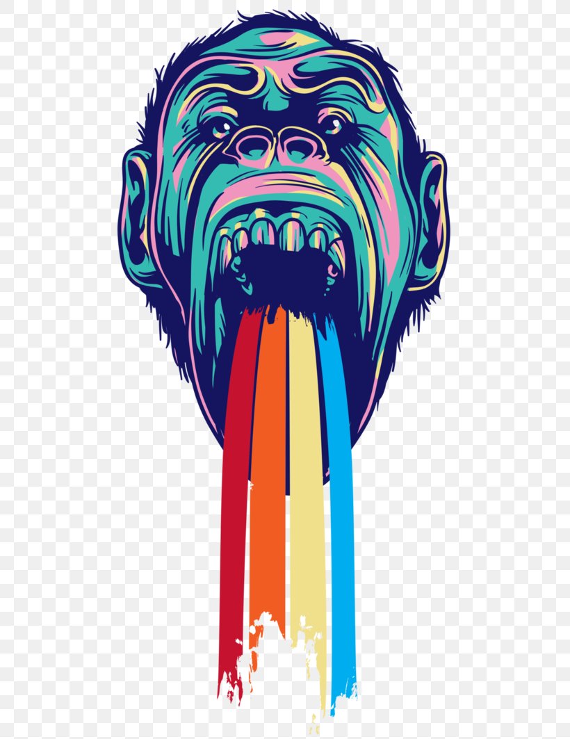 T-shirt Gorilla Hoodie Rainbow Shops, PNG, 752x1063px, Tshirt, Art, Baseball Uniform, Clothing, Facial Hair Download Free