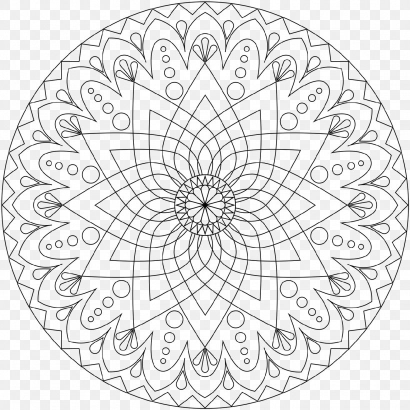 Mandala Coloring Book Meditation Adult, PNG, 1552x1552px, Mandala, Adult, Area, Black And White, Book Download Free