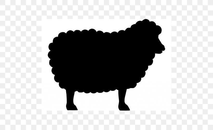 Sheep Silhouette Clip Art, PNG, 500x500px, Sheep, Black, Black And White, Black Sheep, Dog Like Mammal Download Free