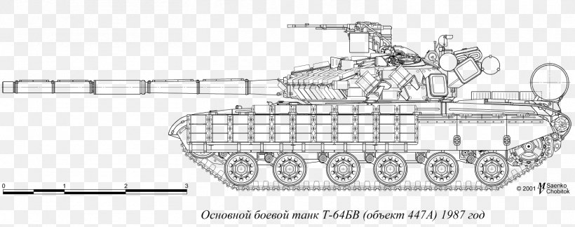 T-64 Main Battle Tank Т-64БВ Technical Drawing, PNG, 1565x620px, Tank, Armoured Fighting Vehicle, Auto Part, Battlecruiser, Black And White Download Free