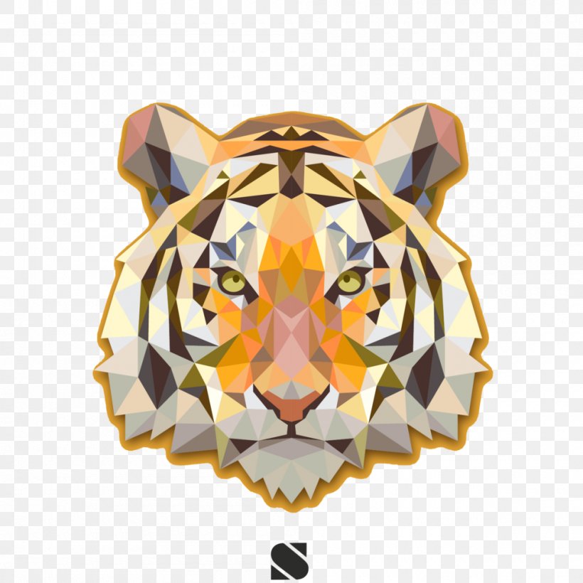Lion Geometry T-shirt Triangle White Tiger, PNG, 1000x1000px, Lion, Art, Bengal Tiger, Big Cats, Carnivoran Download Free