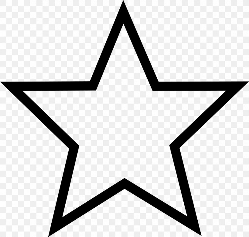 Five-pointed Star Drawing Clip Art, PNG, 980x930px, Star, Area, Black, Black And White, Color Download Free