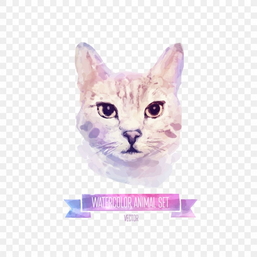 Cat Kitten Watercolor Painting Illustration, PNG, 2362x2362px, Cat, Art, Canvas, Carnivoran, Cat Like Mammal Download Free