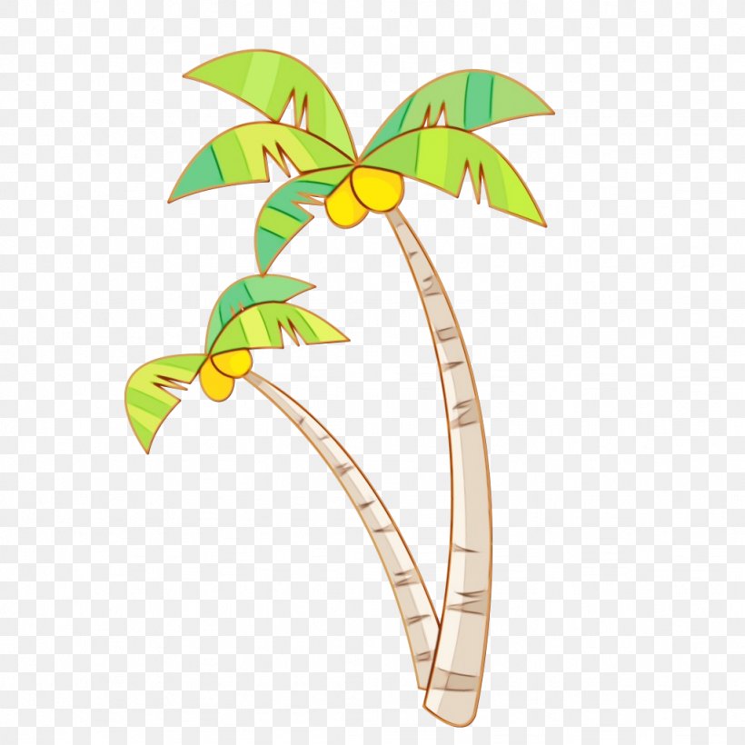 Palm Tree, PNG, 1024x1024px, Watercolor, Anthurium, Flower, Leaf, Paint Download Free