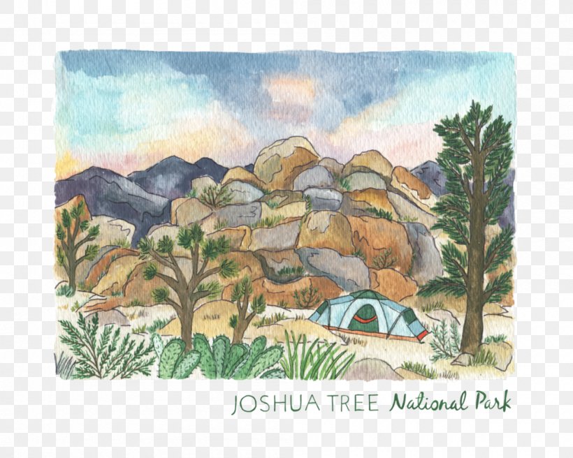 Watercolor Painting Room Joshua Tree National Park, PNG, 1000x800px, Painting, Art, Artwork, Bedroom, Ecosystem Download Free