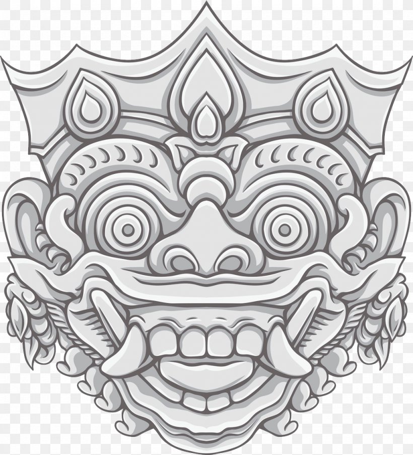 Bali Demon Line Art Illustration, PNG, 1024x1127px, Bali, Area, Art, Artwork, Black And White Download Free