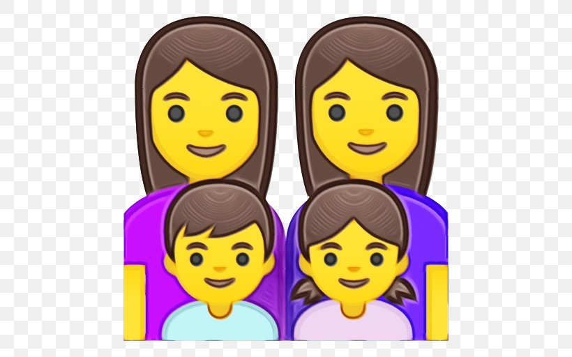 Happy Family Cartoon, PNG, 512x512px, Emoji, Black Hair, Cartoon, Cheek, Child Download Free