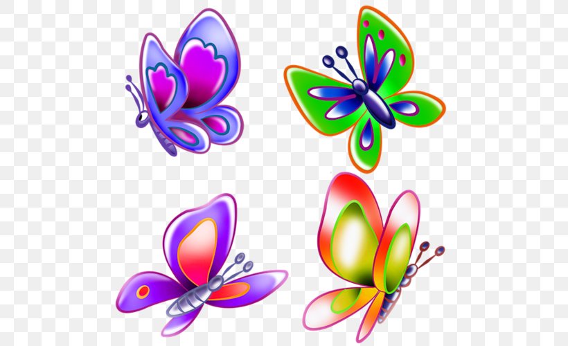 Butterfly Animation Clip Art, PNG, 500x500px, Butterfly, Animation, Arthropod, Body Jewelry, Brush Footed Butterfly Download Free