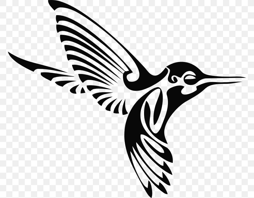 Hummingbird Silhouette Drawing Clip Art, PNG, 770x642px, Hummingbird, Art, Beak, Bird, Black And White Download Free