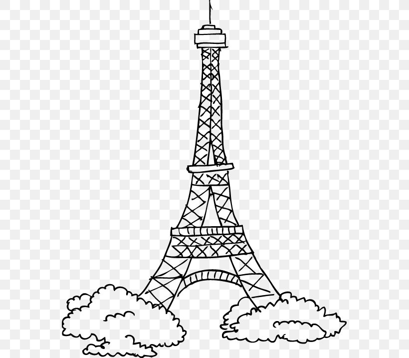 Eiffel Tower Passerelle Debilly Stencil Drawing, PNG, 571x717px, Eiffel Tower, Area, Black And White, Drawing, Line Art Download Free