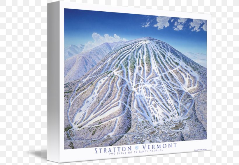 Stratton Mountain Ski Area Trail Map Gallery Wrap Canvas, PNG, 650x567px, Trail Map, Art, Canvas, Gallery Wrap, James Niehues Download Free