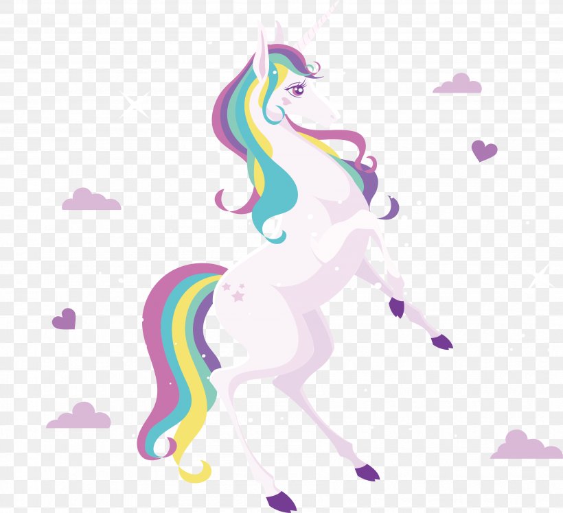 Unicorn White, PNG, 3577x3265px, Unicorn, Fictional Character, Mythical Creature, Pink, Purple Download Free