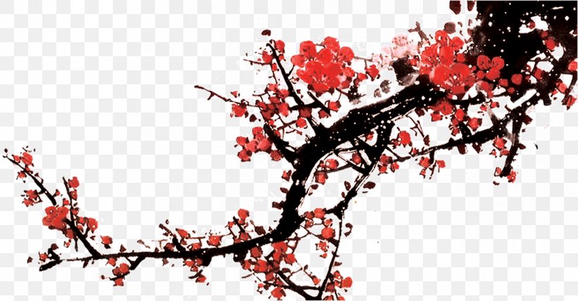 Chinese Painting, PNG, 1293x676px, Chinese Painting, Blossom, Branch, Cherry Blossom, Digital Image Download Free