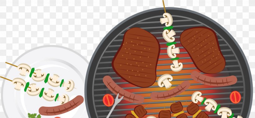 Churrasco Barbecue Poster Food, PNG, 2028x941px, Churrasco, Barbecue, Cartoon, Designer, Drawing Download Free