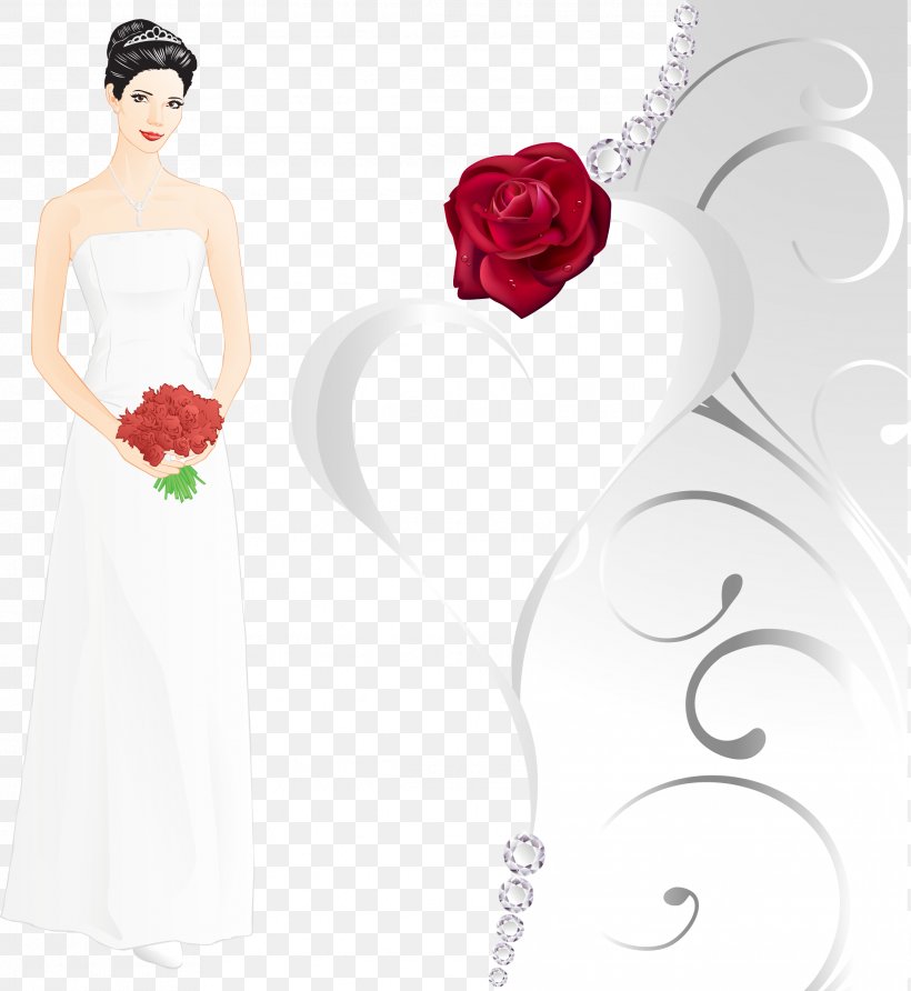 Wedding Invitation Bride Illustration, PNG, 2279x2480px, Watercolor, Cartoon, Flower, Frame, Heart Download Free