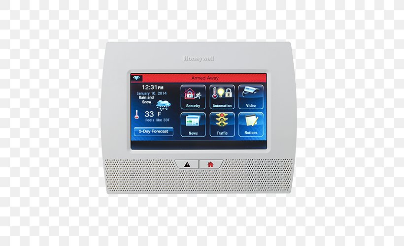 Security Alarms & Systems Home Security Honeywell Wireless, PNG, 500x500px, Security Alarms Systems, Alarm Device, Automation, Control System, Display Device Download Free