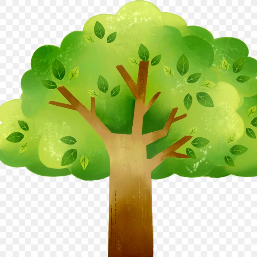 Tree Cartoon Download Computer File, PNG, 1000x1000px, Tree, Black And White, Cartoon, Color, Green Download Free